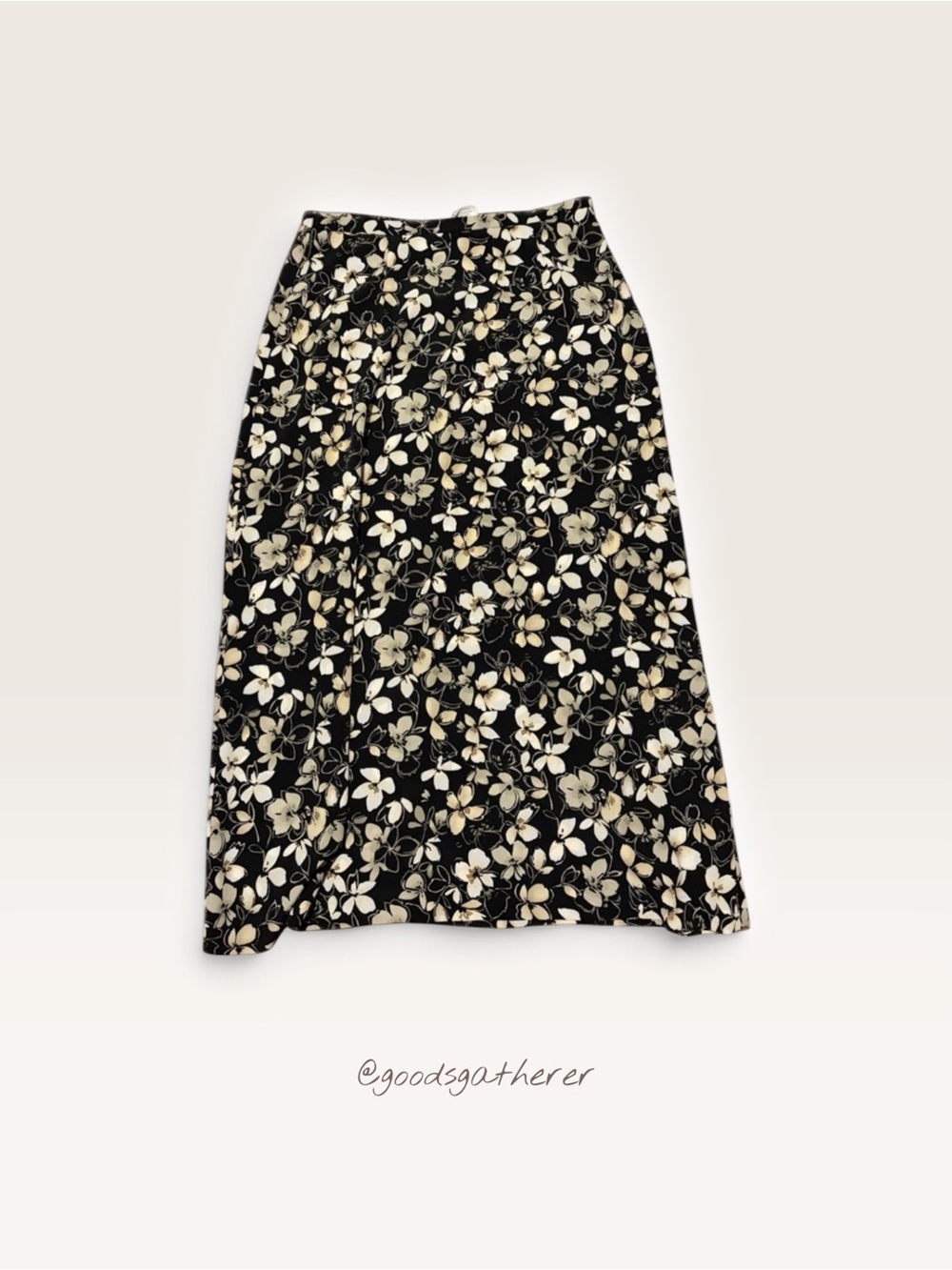 VINTAGE Kathie Lee Collection Size 12 Black Floral Maxi Skirt 90s Y2K